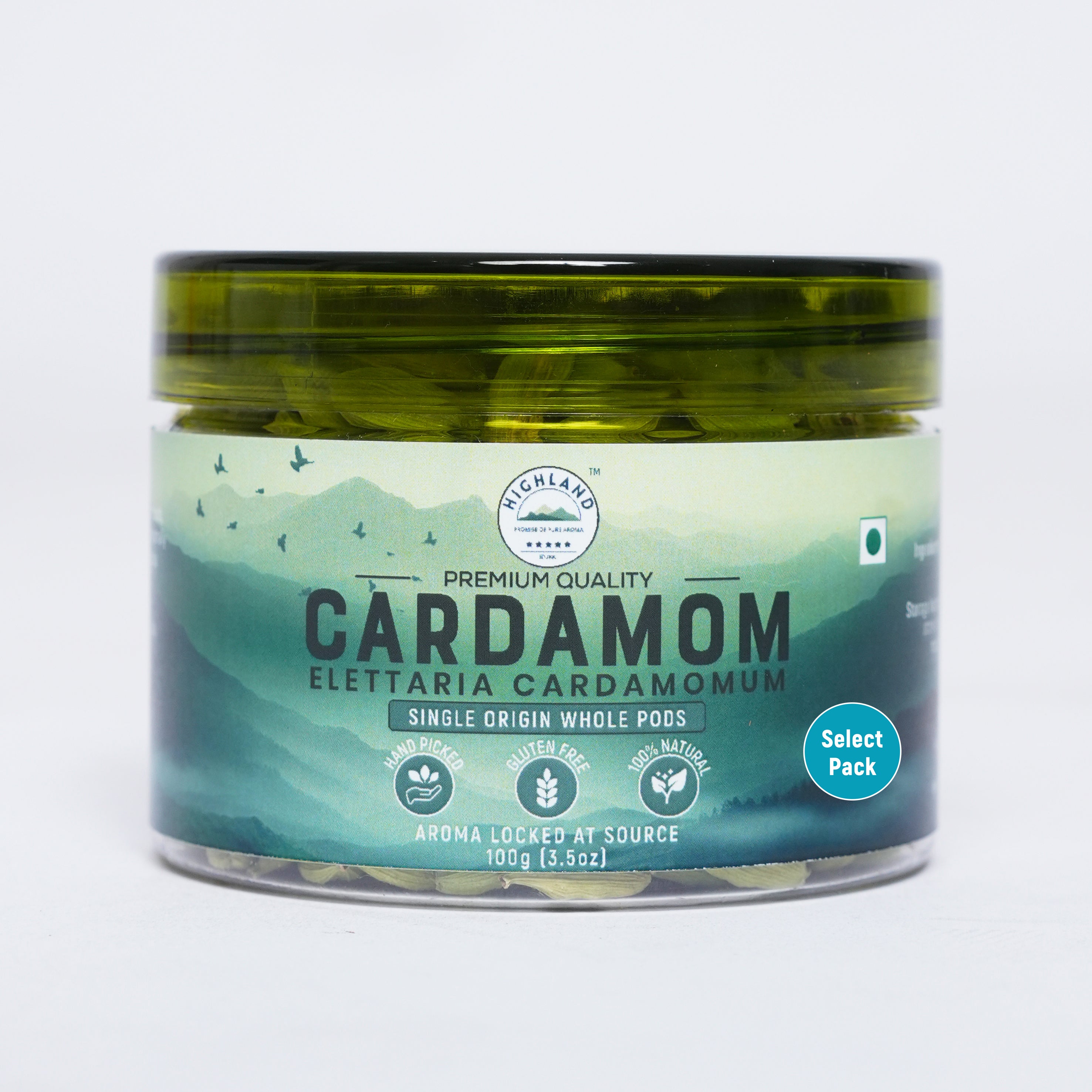 Cardamom 8mm++ Whole Bold Pods (100g)