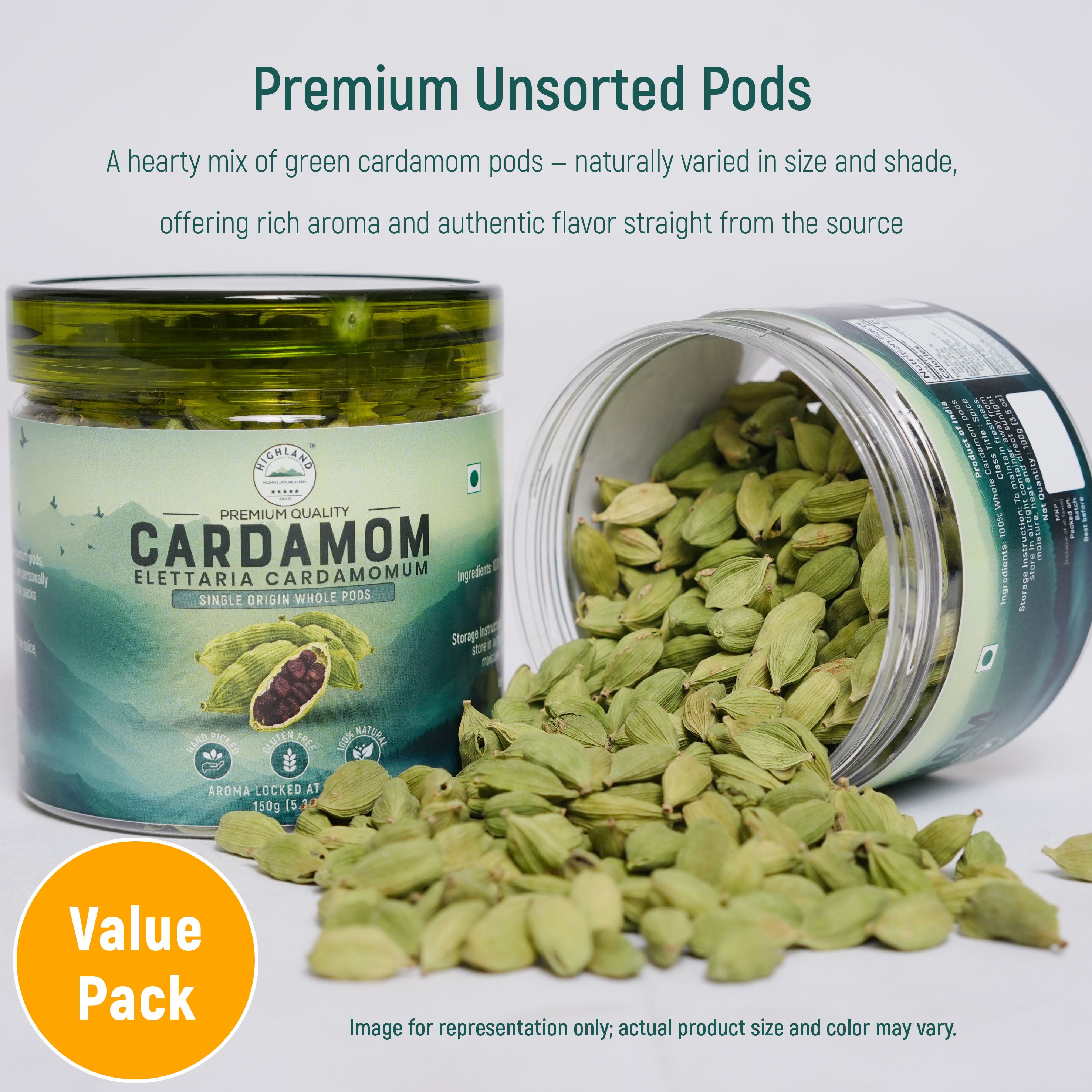 Cardamom Whole Pods (150g) Value Pack