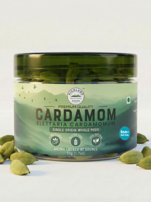 Green Cardamom Pods | Premium 8mm+ Bold Whole Pods | 50g