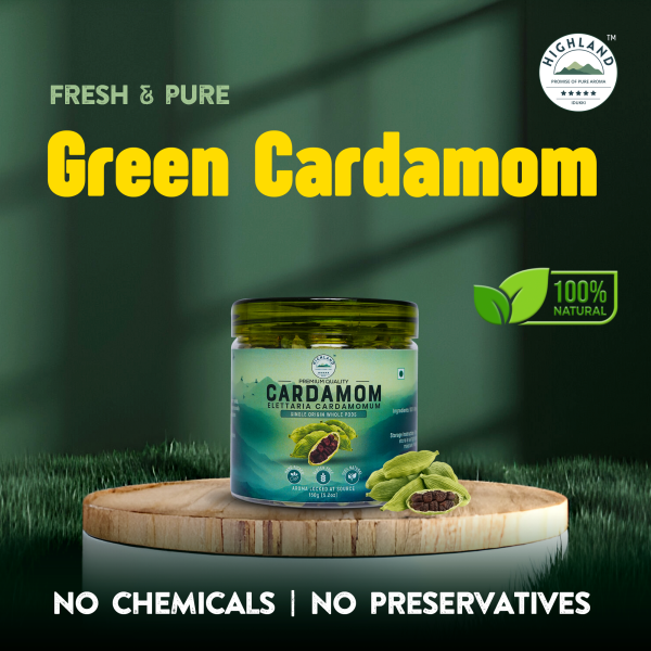 Green Cardamom Pods | Premium 7mm+ Bold Whole Pods | 50g