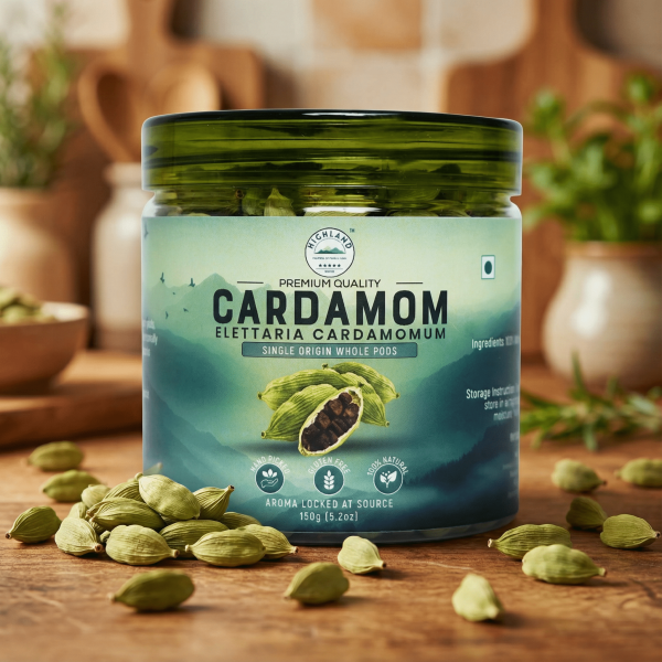 Green Cardamom Pods | Premium 8mm+ Bold Whole Pods | 50g