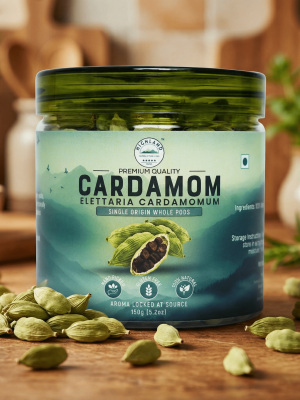 Green Cardamom Pods | Premium 7mm+ Bold Whole Pods | 150g