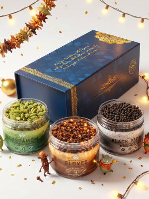 HIGHLAND Spices | Premium Whole Spice Gift Hamper | Cardamom 100g, Cloves 100g, Black Pepper 150g